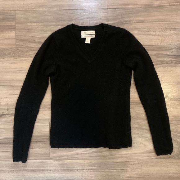 Ellen Tracy Cashmere V Neck Sweater - Picture 1 of 5